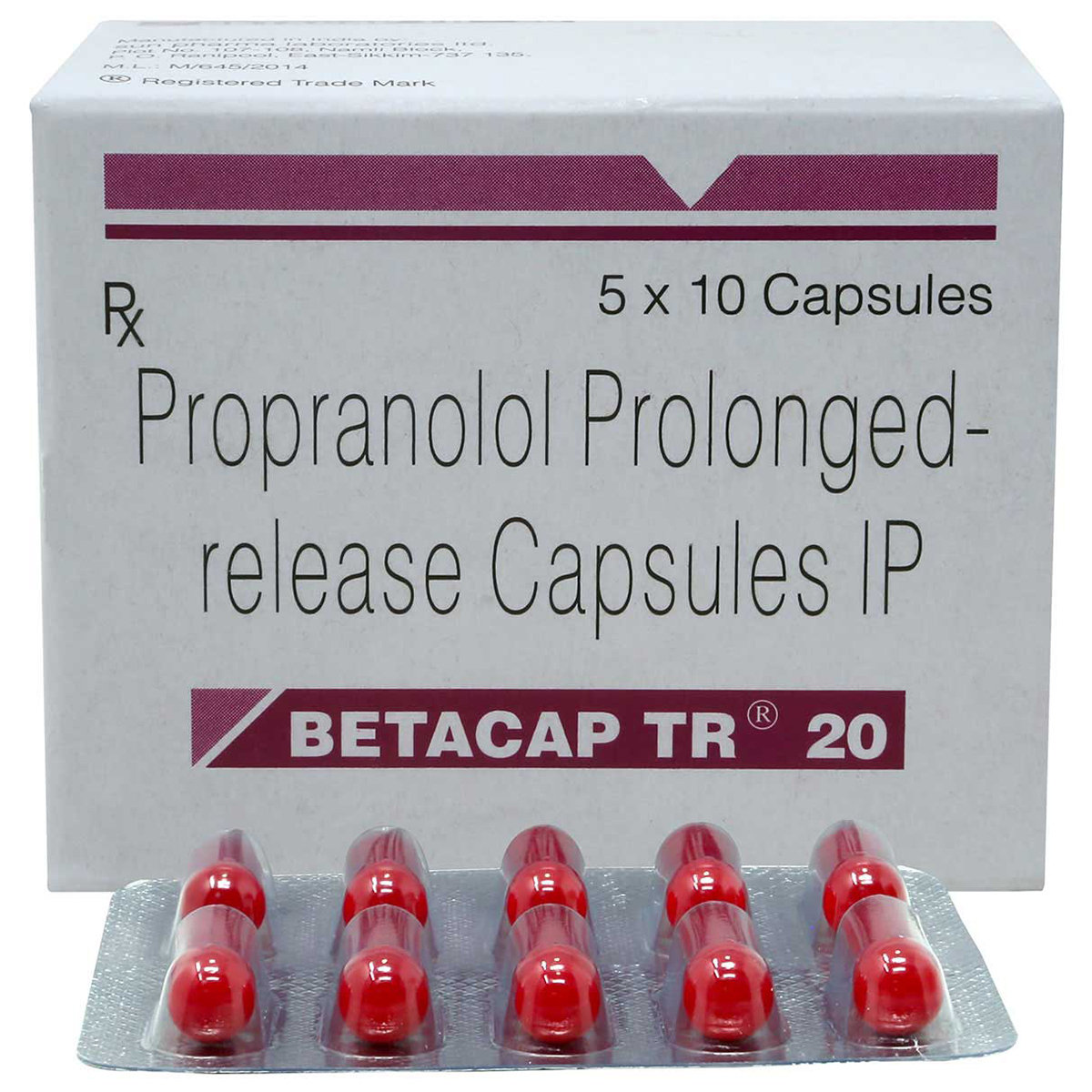 Betacap TR 20 mg Capsule 10's, Pack of 10 CAPSULES Betacap TR 20 mg Capsule 10's, Pack of 10 CAPSULES