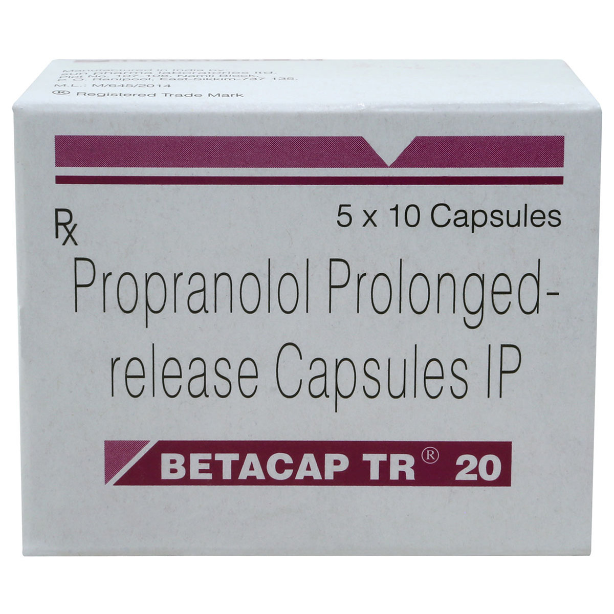Betacap TR 20 mg Capsule 10's, Pack of 10 CAPSULES Betacap TR 20 mg Capsule 10's, Pack of 10 CAPSULES