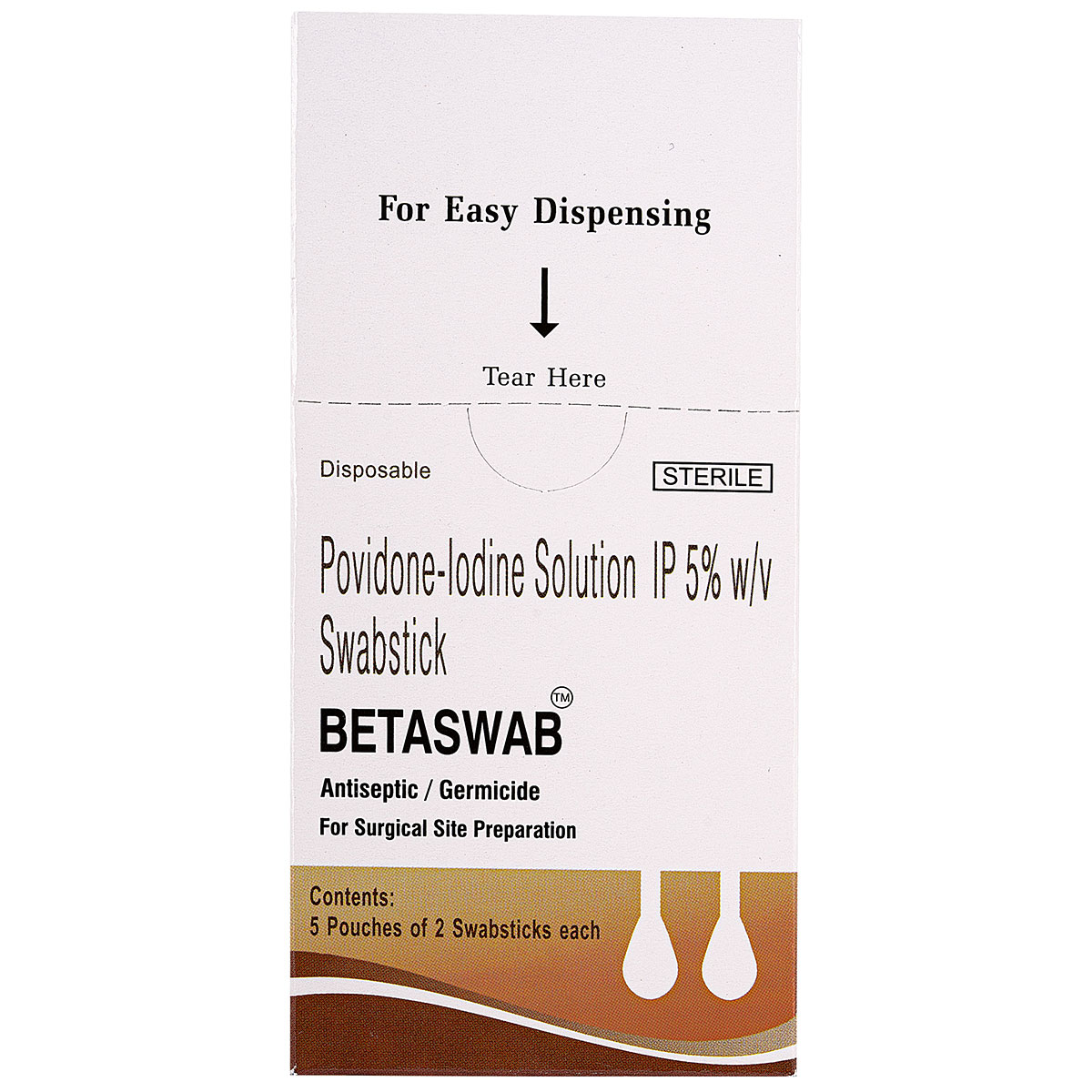 Betaswab 5% Solution Swabstick 2's, Pack of 1 Betaswab 5% Solution Swabstick 2's, Pack of 1
