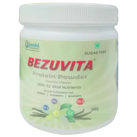 Bezuvita  Sugar Free Vanilla Flavour Protin Powder, 200 gm
