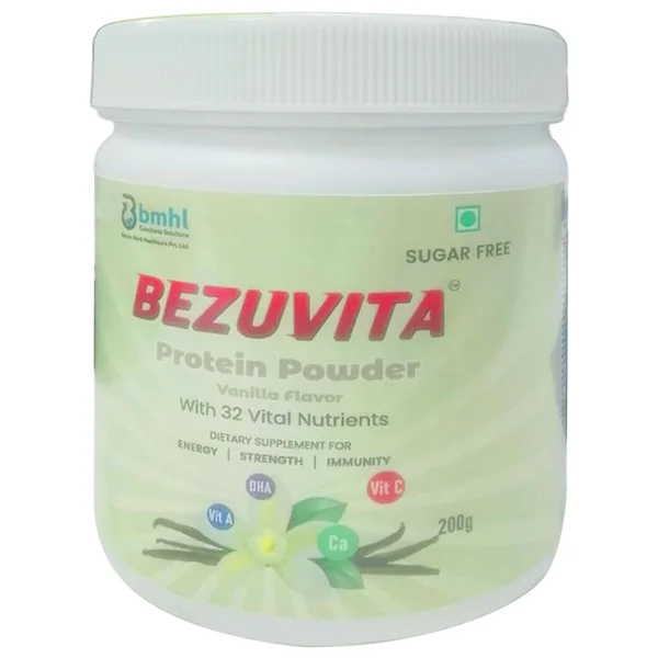 Bezuvita  Sugar Free Vanilla Flavour Protin Powder, 200 gm