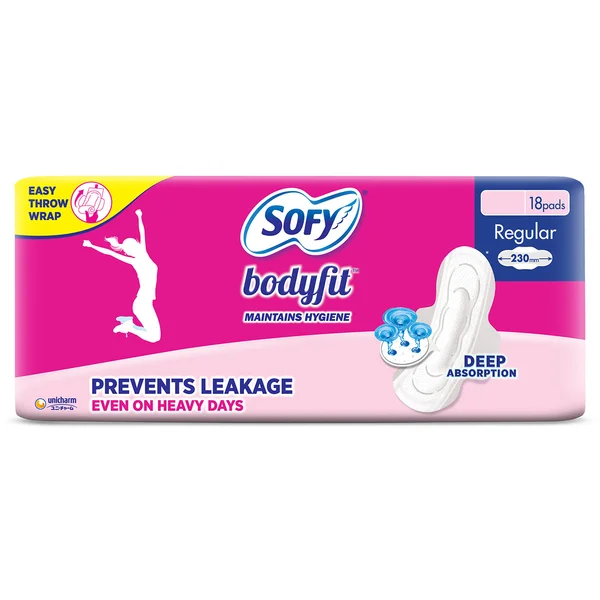 Sofy Bodyfit Sanitary Pads Regular, 18 Count, Pack of 1