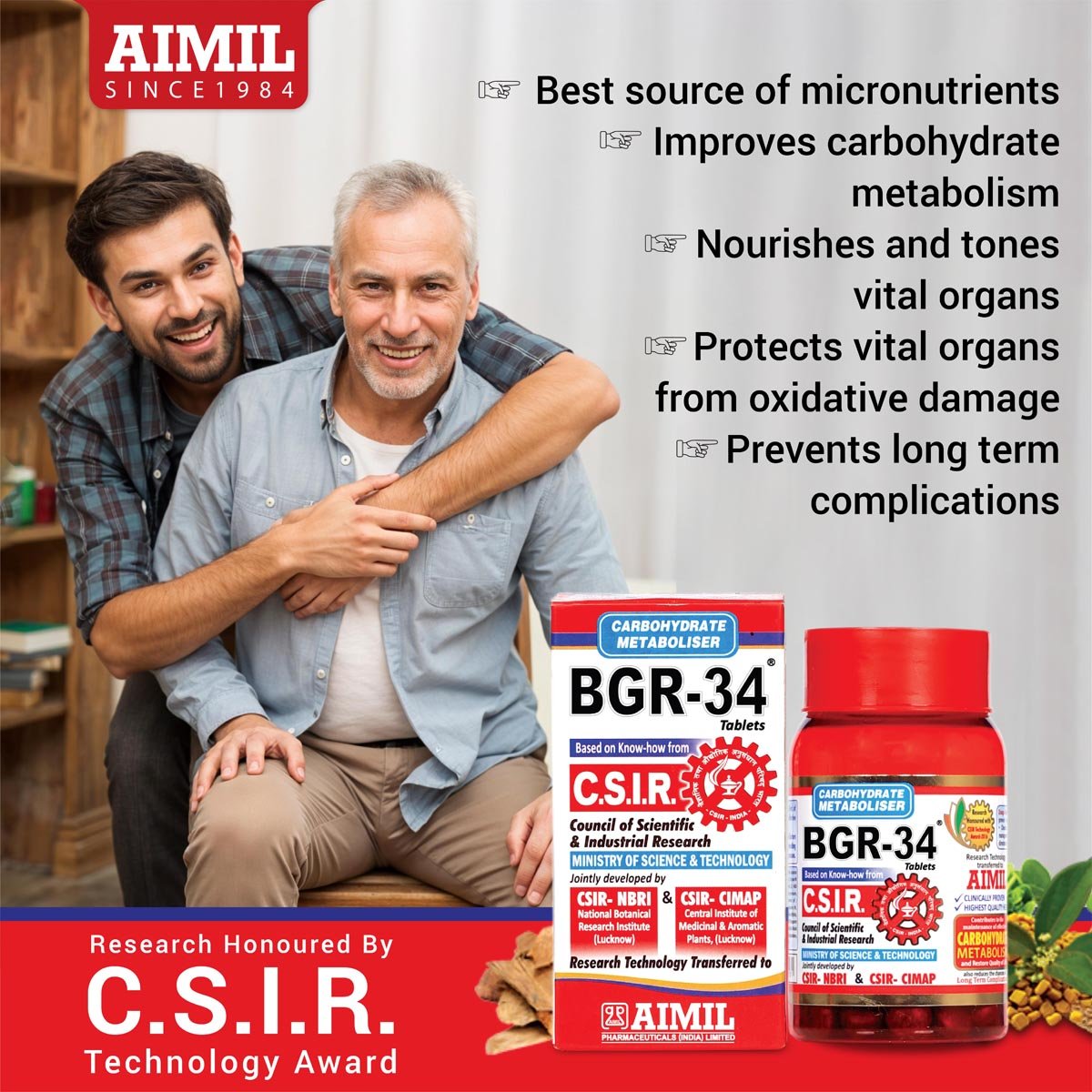 Aimil BGR-34 Tablet 100's, Pack of 1 Aimil BGR-34 Tablet 100's, Pack of 1