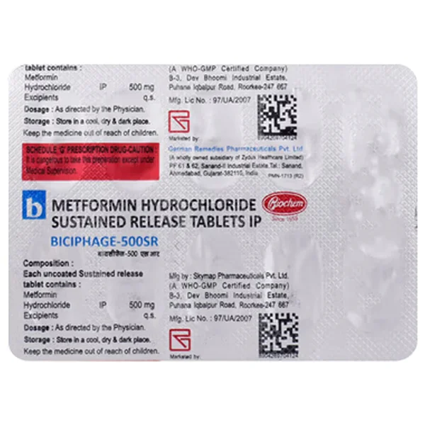 Biciphase SR 500 mg Tablet 10's