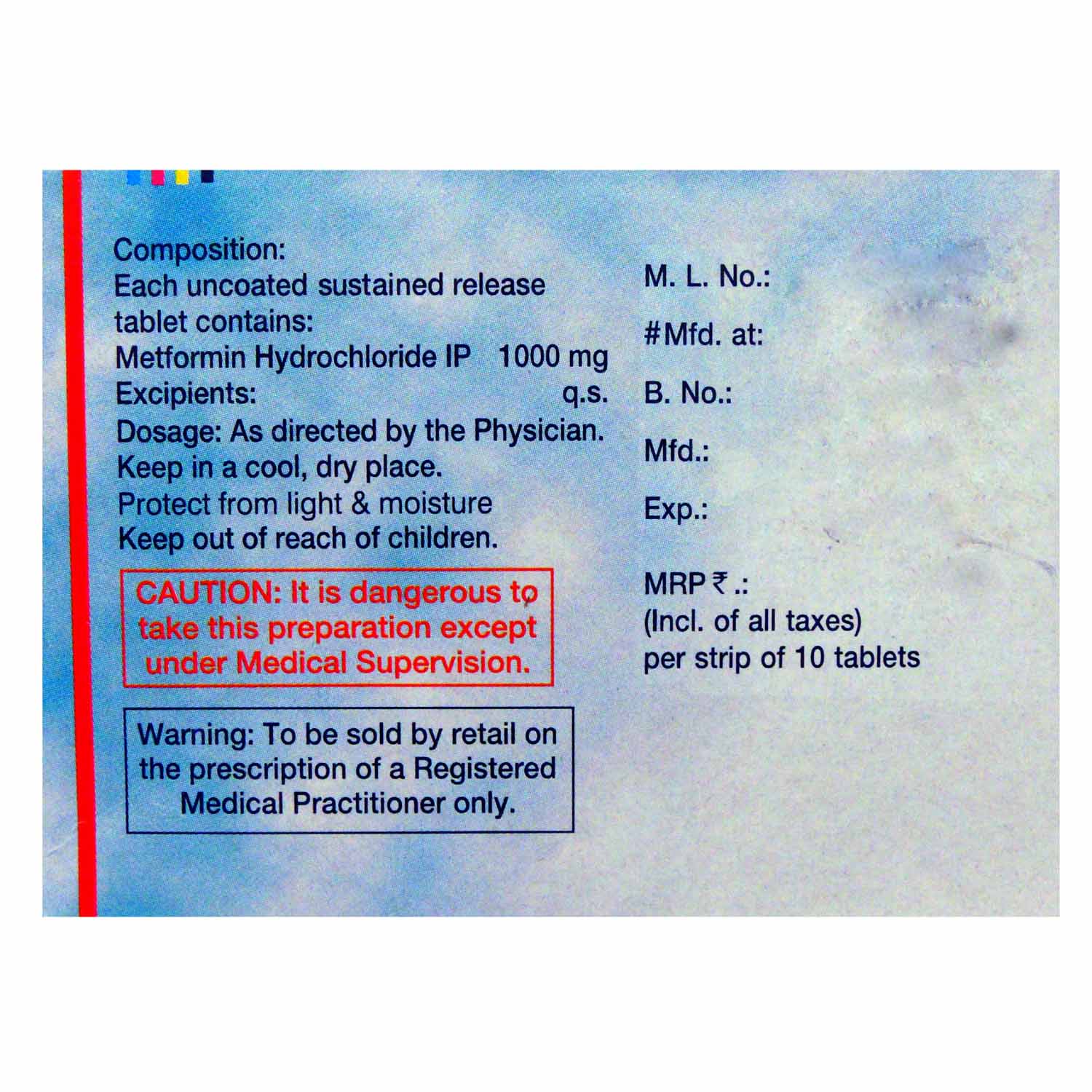 Bigomet SR 1000 Tablet 10's, Pack of 10 TABLETS Bigomet SR 1000 Tablet 10's, Pack of 10 TABLETS