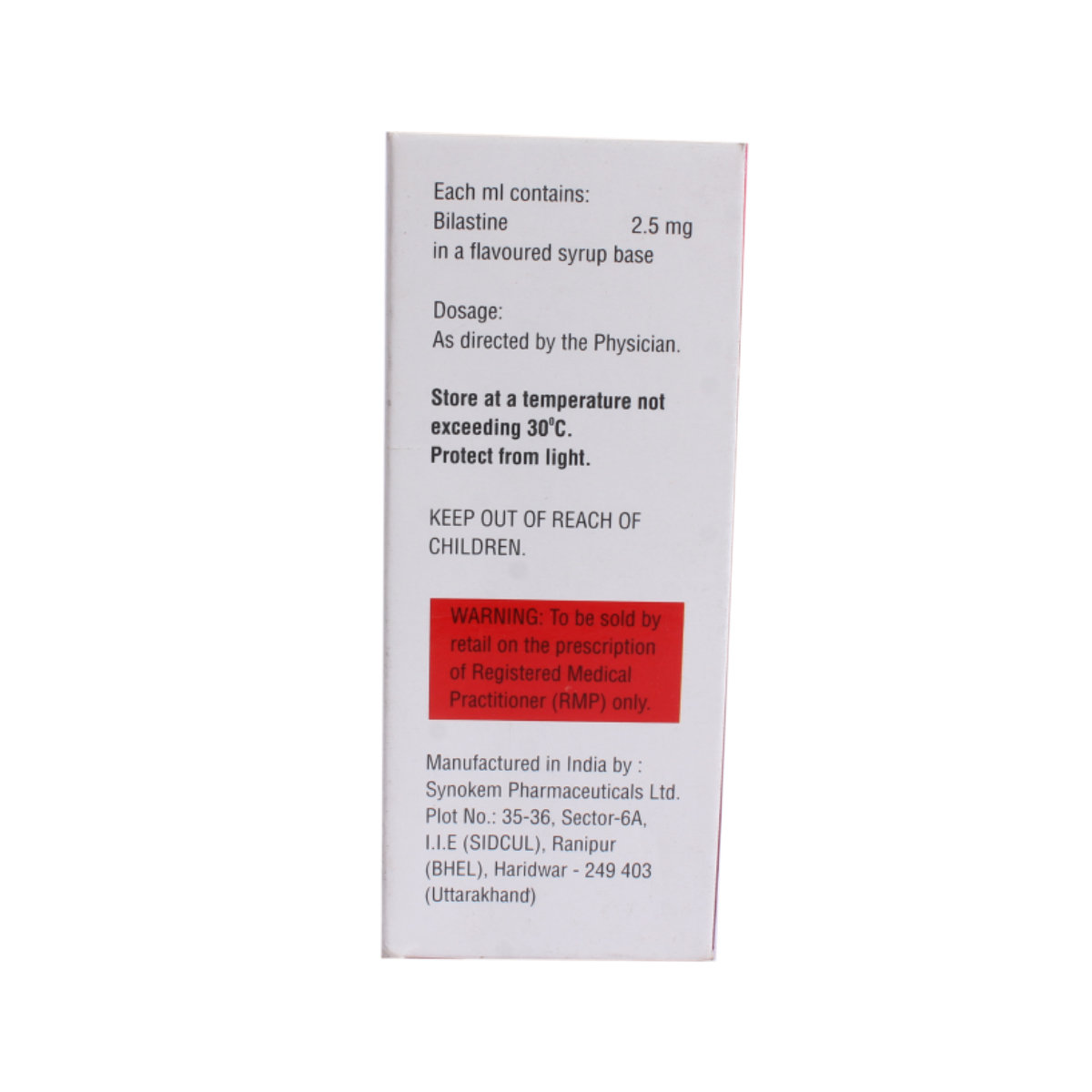 Bilagra 2.5 mg Syrup 60 ml, Pack of 1 Liquid Bilagra 2.5 mg Syrup 60 ml, Pack of 1 Liquid