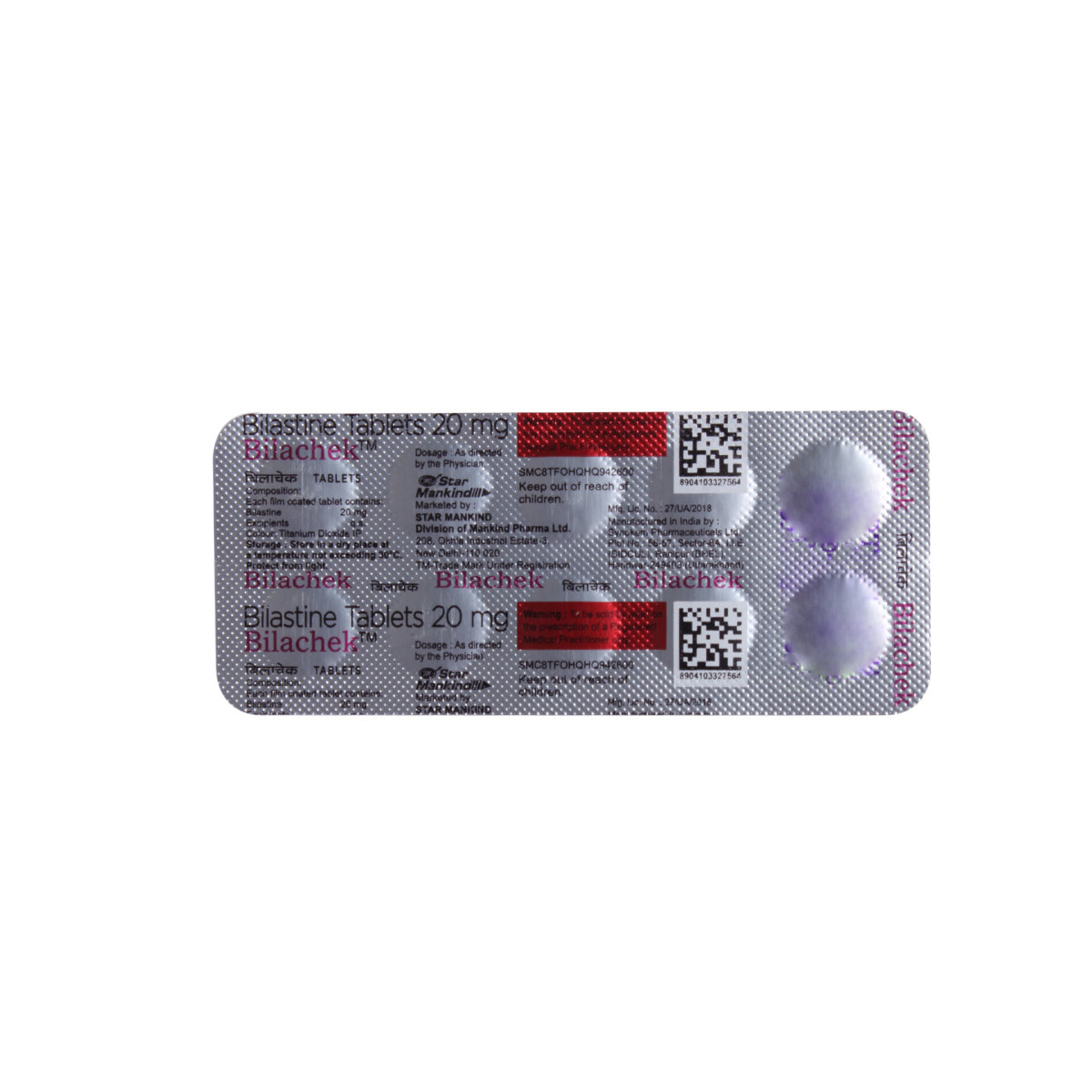 Bilachek 20 mg Tablet 10's, Pack of 10 TabletS Bilachek 20 mg Tablet 10's, Pack of 10 TabletS
