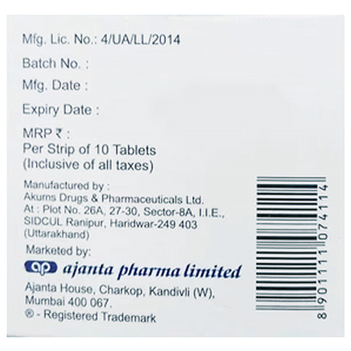Bilatop-M Tablet 10, Pack of 10 Bilatop-M Tablet 10, Pack of 10