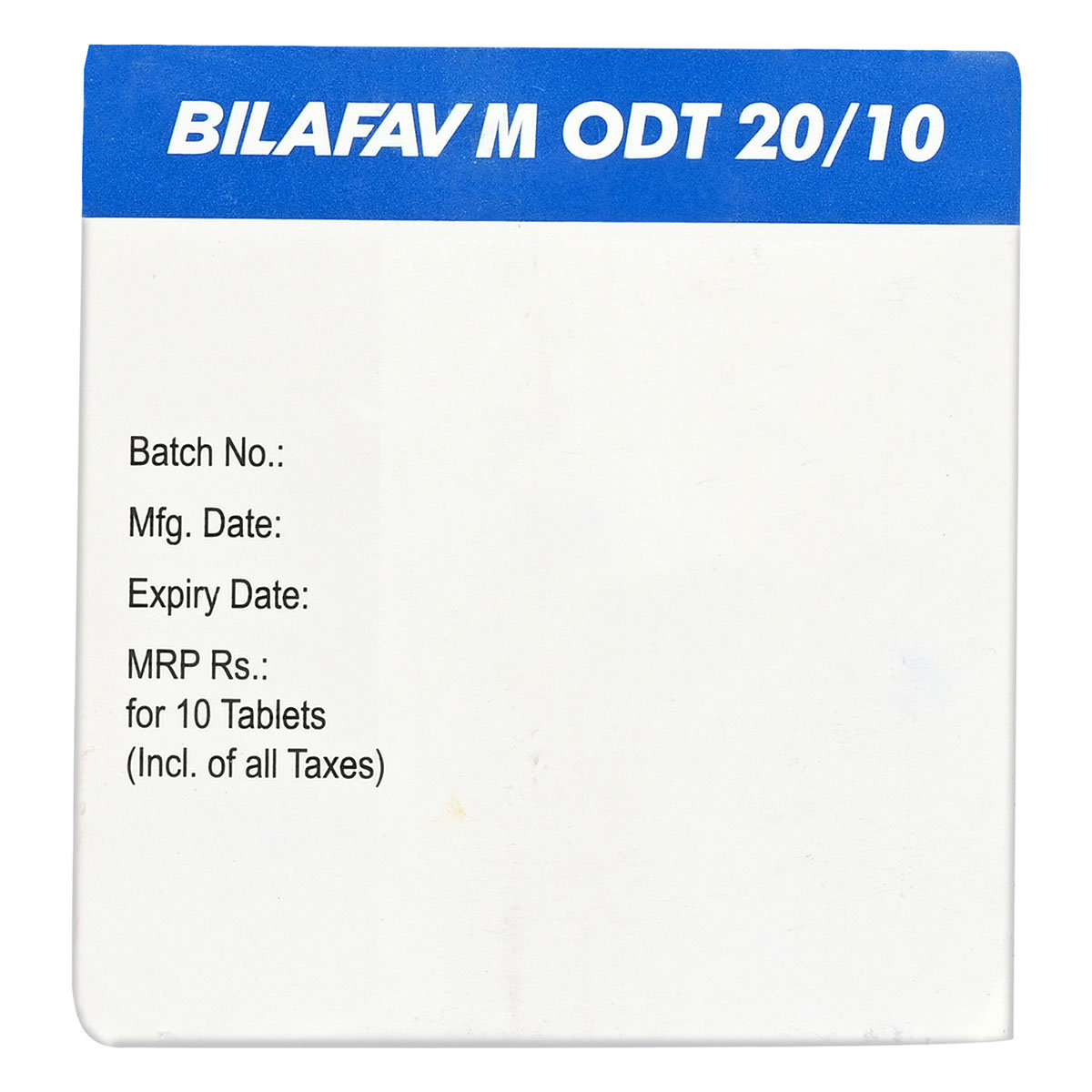 Bilafav M ODT 20 mg/10 mg Tablet 10's, Pack of 10 TabletS Bilafav M ODT 20 mg/10 mg Tablet 10's, Pack of 10 TabletS