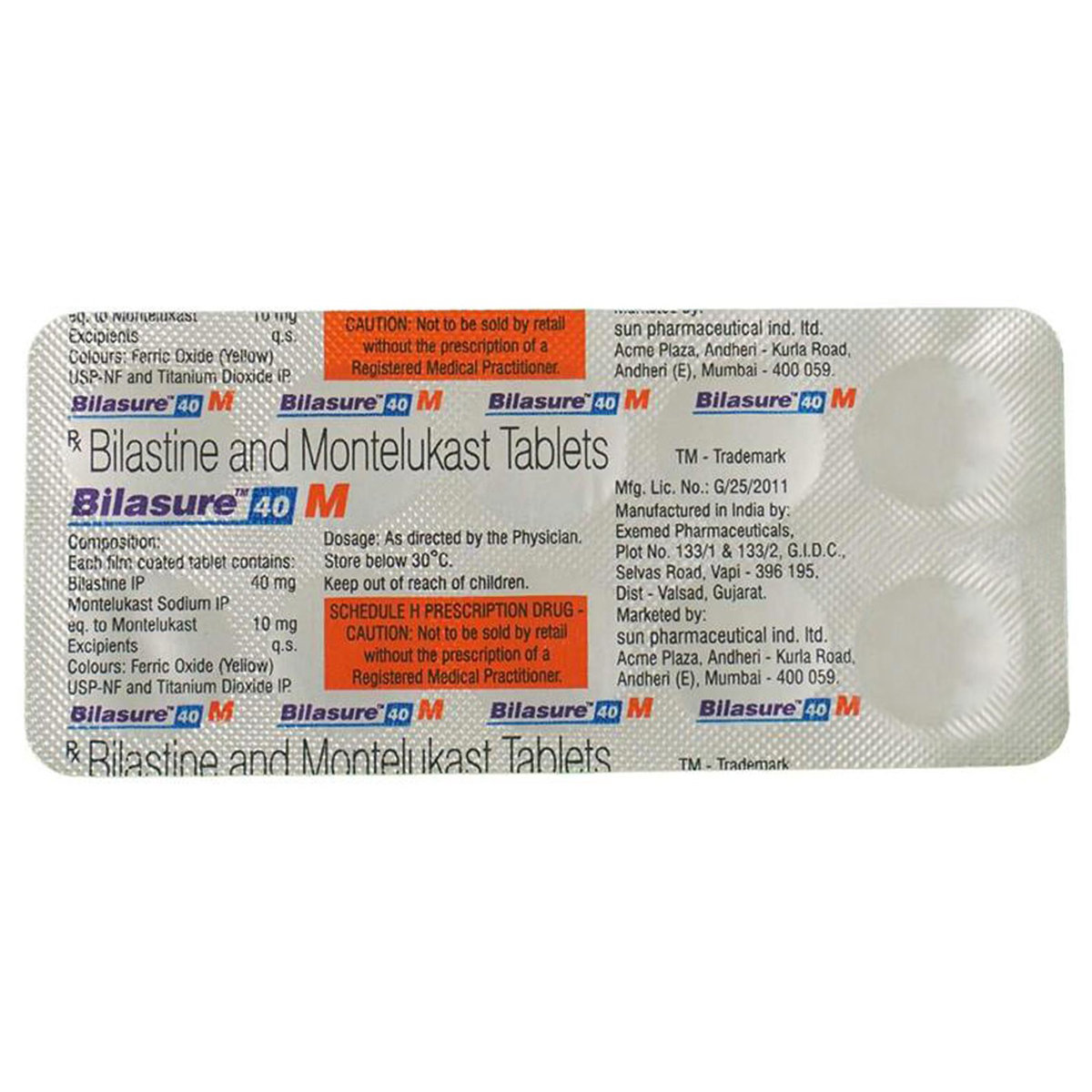 Bilasure 40 M Tablet 10's, Pack of 10 Bilasure 40 M Tablet 10's, Pack of 10