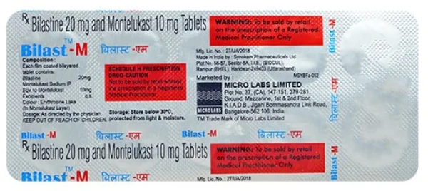 Bilast-M 20 mg/10 mg Tablet 10's