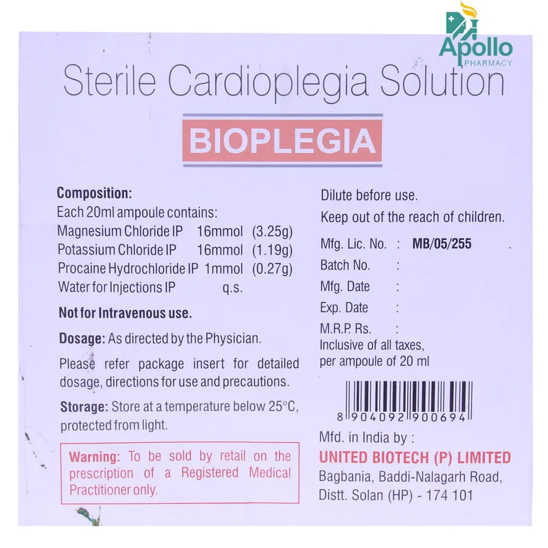 Buy Bioplegia Injection online | Uses, Side Effects, Price and ...