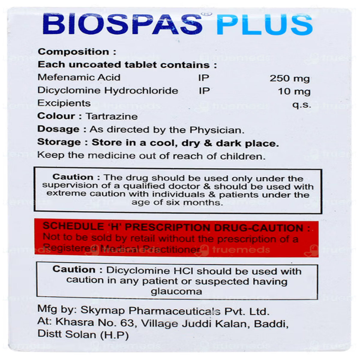 Biospas Plus Tablet 10's, Pack of 10 TabletS Biospas Plus Tablet 10's, Pack of 10 TabletS