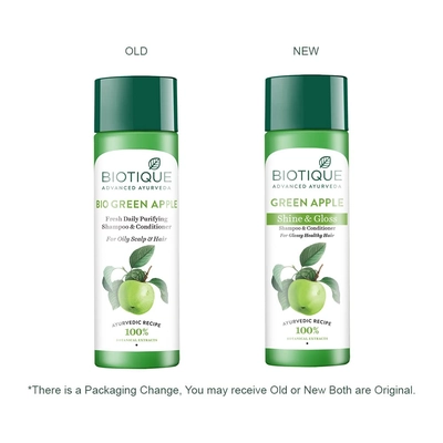 Biotique Green Apple Shine &amp; Gloss Shampoo &amp; Conditioner, 190 ml, Pack of 1