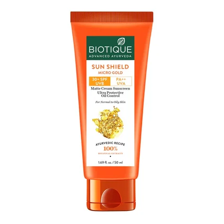 Biotique Sun Shield Bio Micro Gold SPF 30+ PA++ Matte Cream, 100 ml