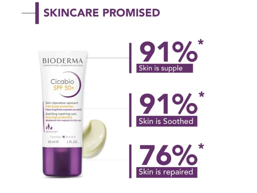 Bioderma Cicabio Cream 30 ml With SPF 50+ | UV Protcetion | For Sun Damaged Skin, Pack of 1 Bioderma Cicabio Cream 30 ml With SPF 50+ | UV Protcetion | For Sun Damaged Skin, Pack of 1