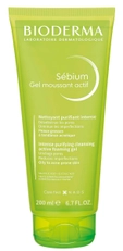 Bioderma Sebium Moussant Actif Foaming Gel 200 ml | Salicylic Acid & Glycolic Acid | Unclogs Pore | Minimize Skin Imperfections-Blackheads & Pimple | For Oily To Acne Prone Skin