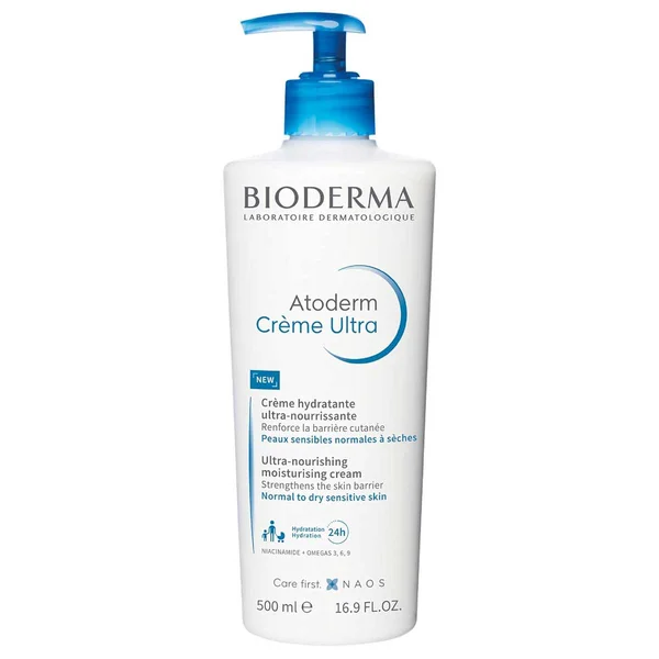 Bioderma Atoderm Creme 500 ml | Niacinamide & Omega 3, 6, 9 | Ultra Nourishing Cream | 24 Hrs Of Hydration | For Normal To Dry Sensitive Skin