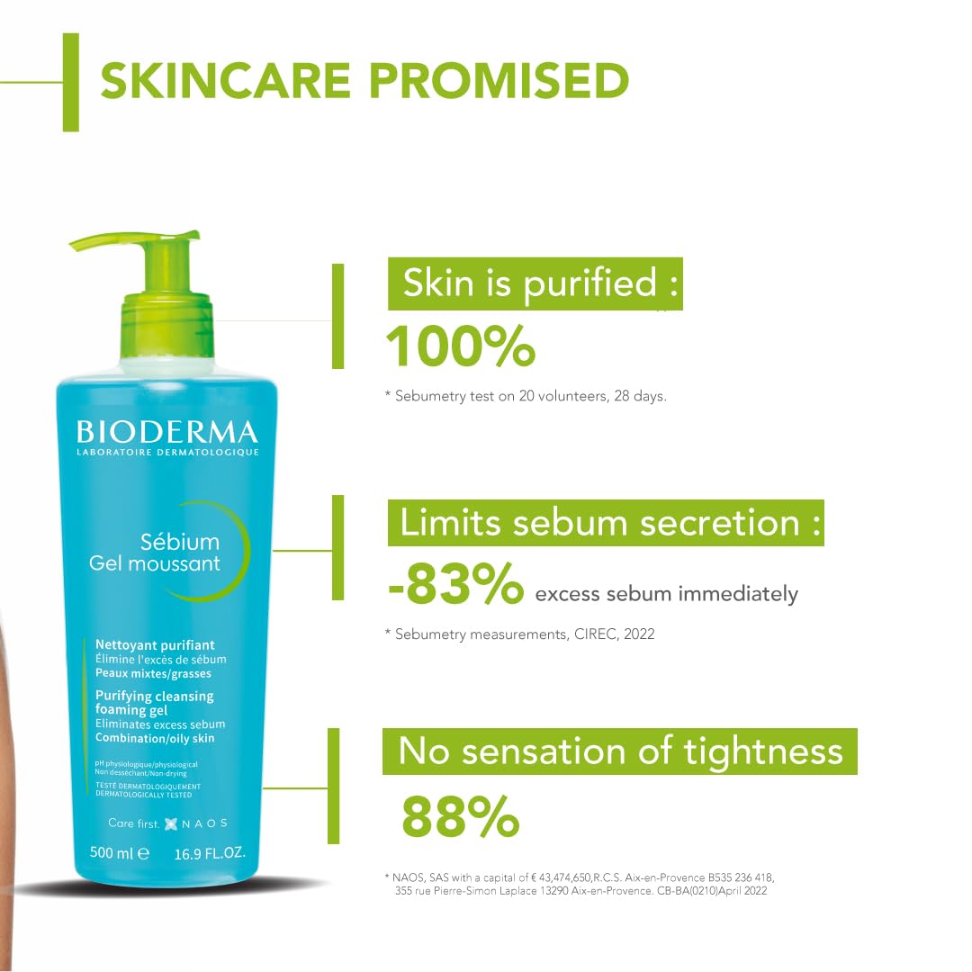 Bioderma Sebium Gel Moussant Cleansing Foaming Gel, 500 ml, Pack of 1 Bioderma Sebium Gel Moussant Cleansing Foaming Gel, 500 ml, Pack of 1