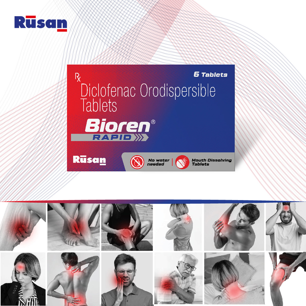 Rusan Bioren Rapid 50 mg Tablet 6's, Pack of 6 Rusan Bioren Rapid 50 mg Tablet 6's, Pack of 6