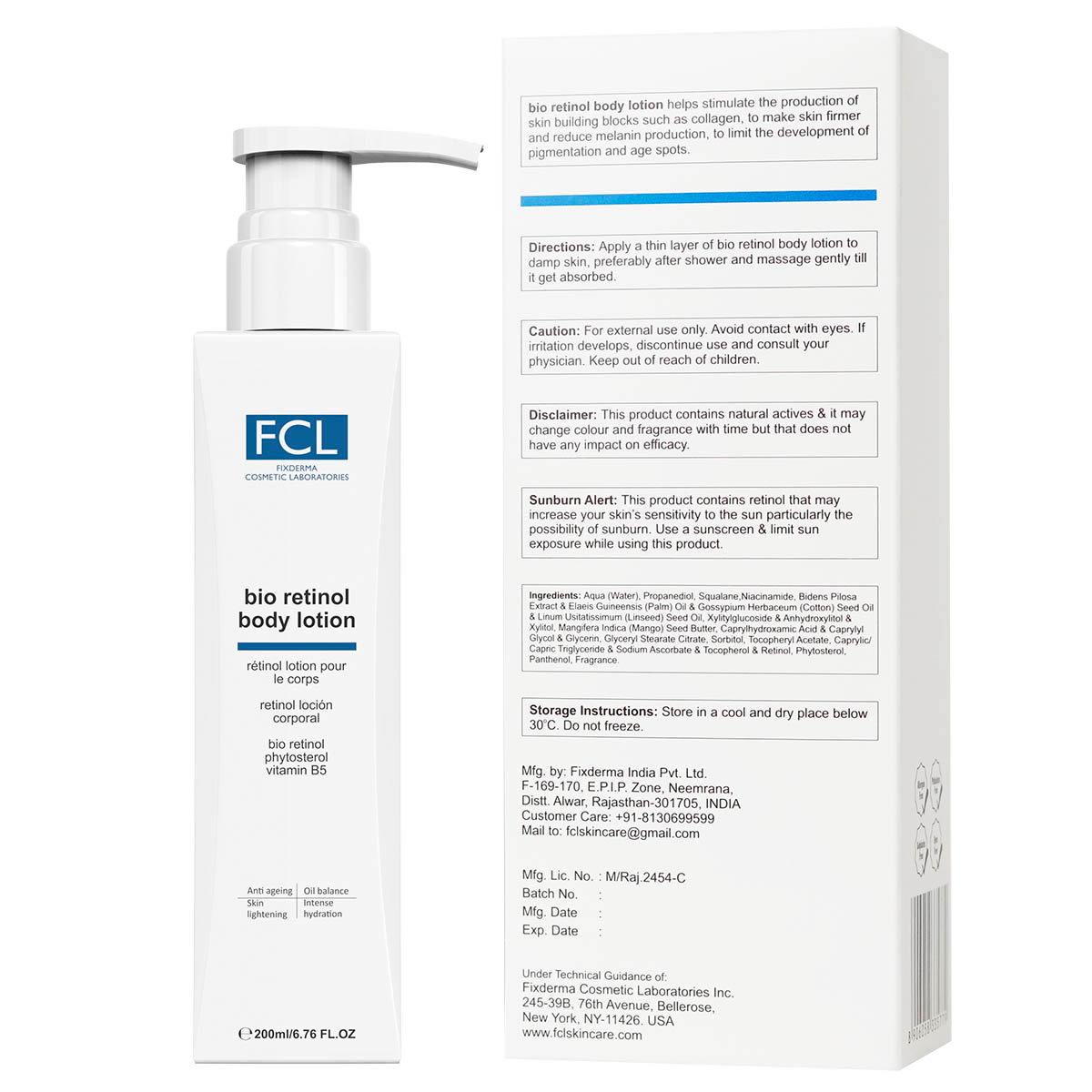 Fixderma Cosmetic Laboratories (FCL) Bio Retinol Body Lotion, 200 ml, Pack of 1 Fixderma Cosmetic Laboratories (FCL) Bio Retinol Body Lotion, 200 ml, Pack of 1