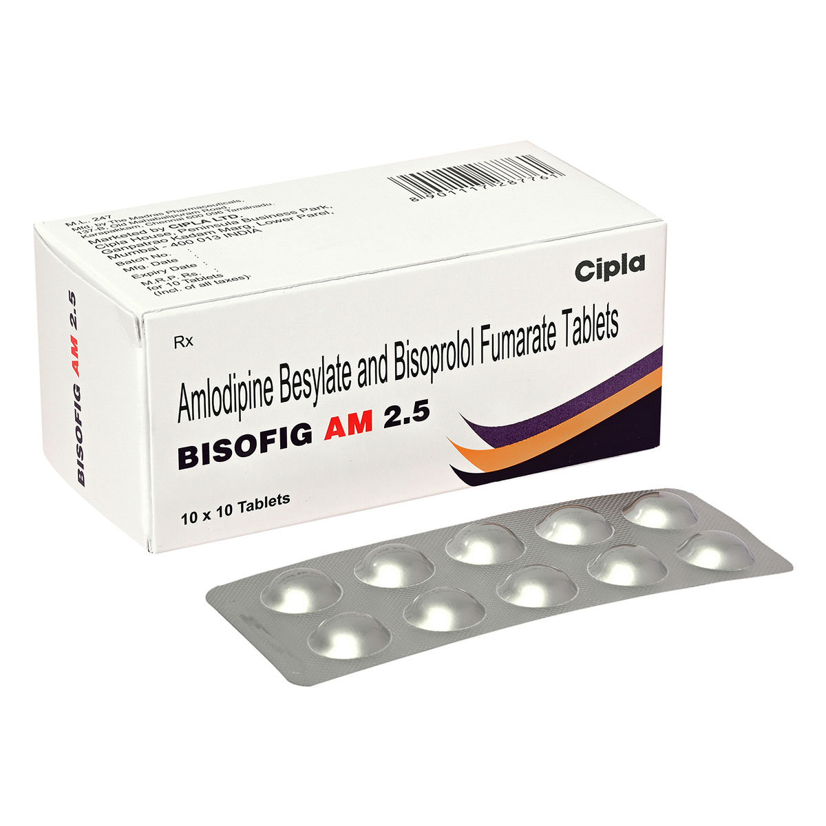 Bisofig AM 2.5 mg Tablet 10's, Pack of 10 Bisofig AM 2.5 mg Tablet 10's, Pack of 10