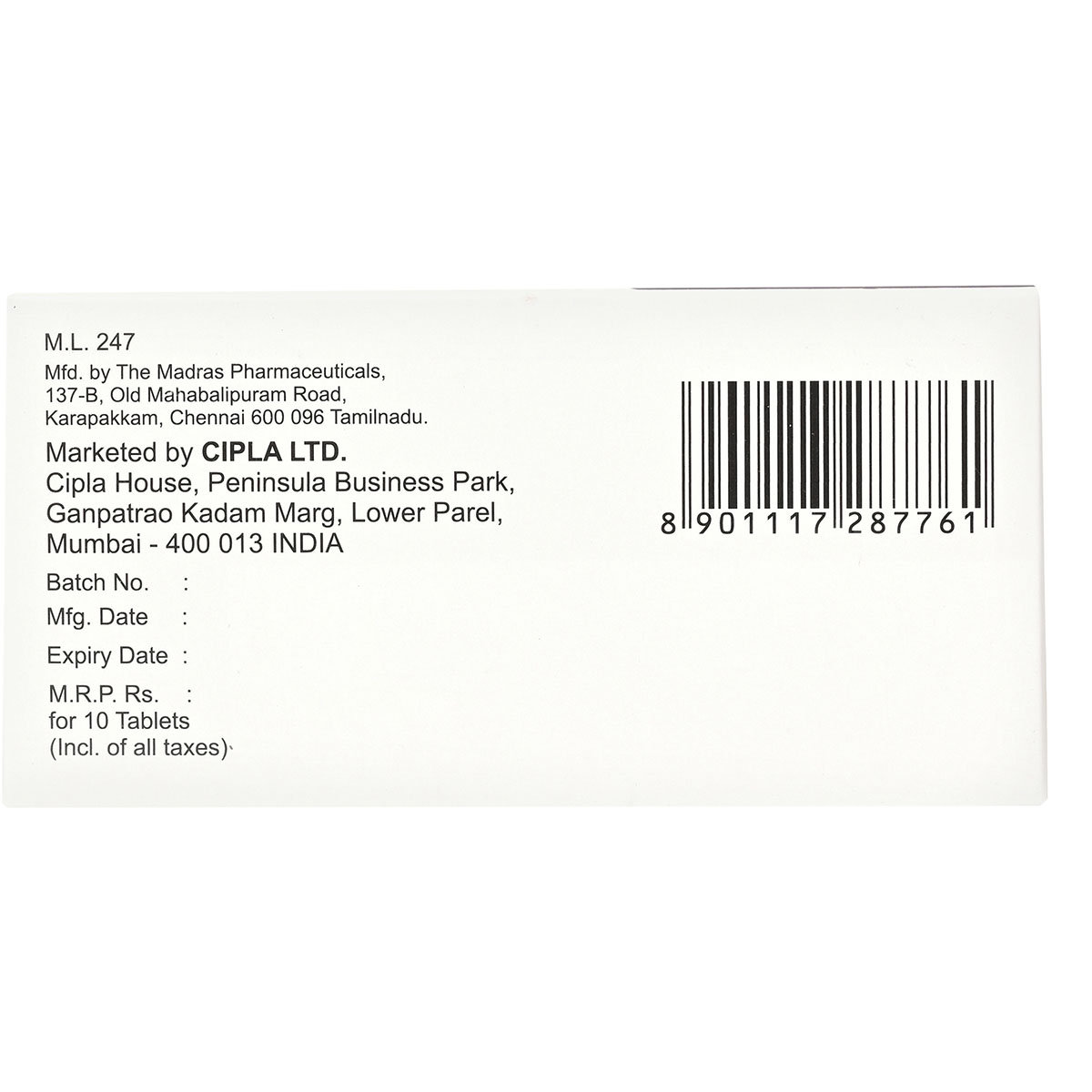 Bisofig AM 2.5 mg Tablet 10's, Pack of 10 Bisofig AM 2.5 mg Tablet 10's, Pack of 10