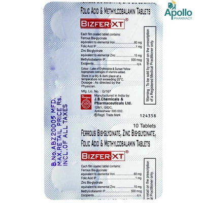 Bizfer-XT Tablet 10's, Pack of 10 TABLETS