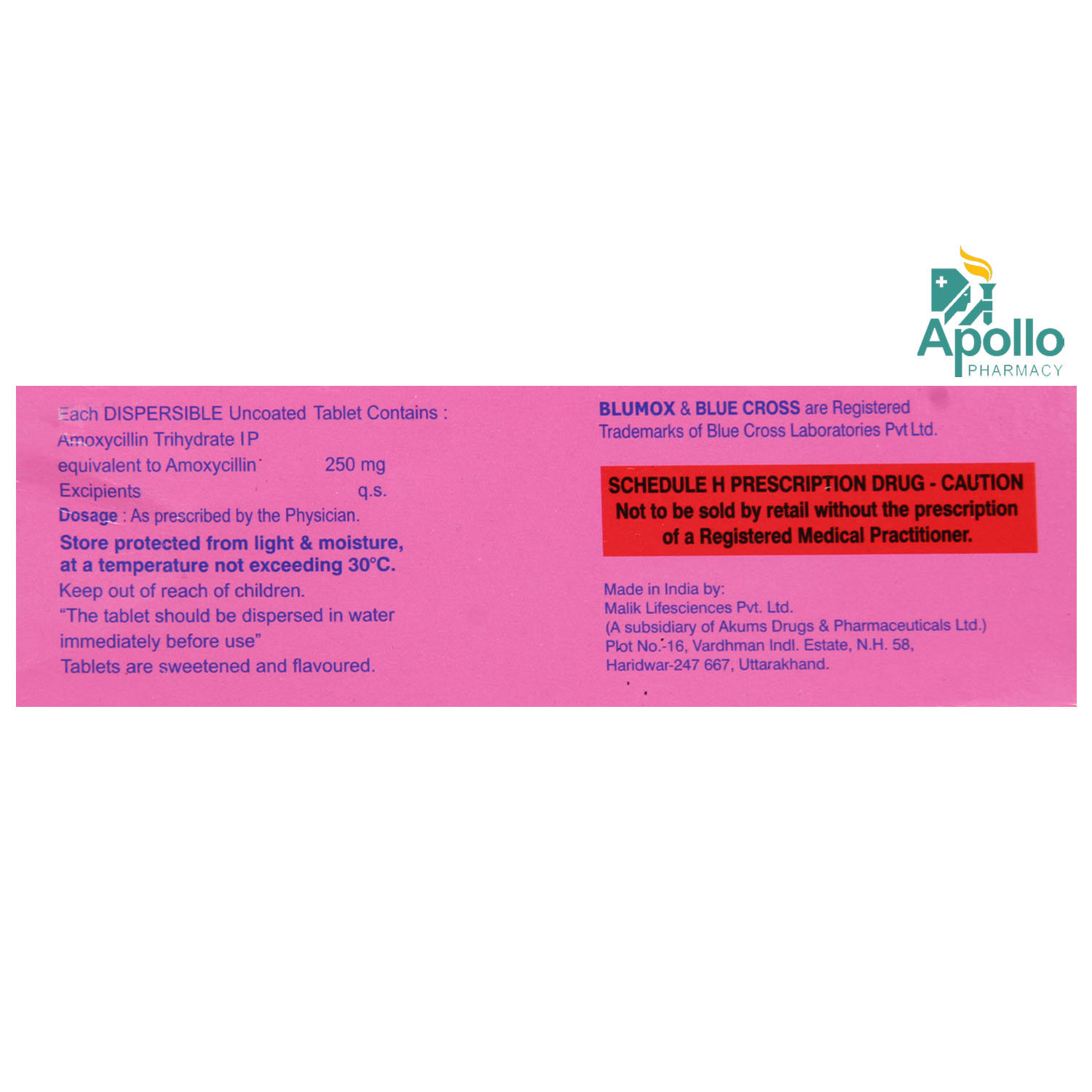 Blumox 250 mg DT Tablet 15's, Pack of 15 TabletS Blumox 250 mg DT Tablet 15's, Pack of 15 TabletS