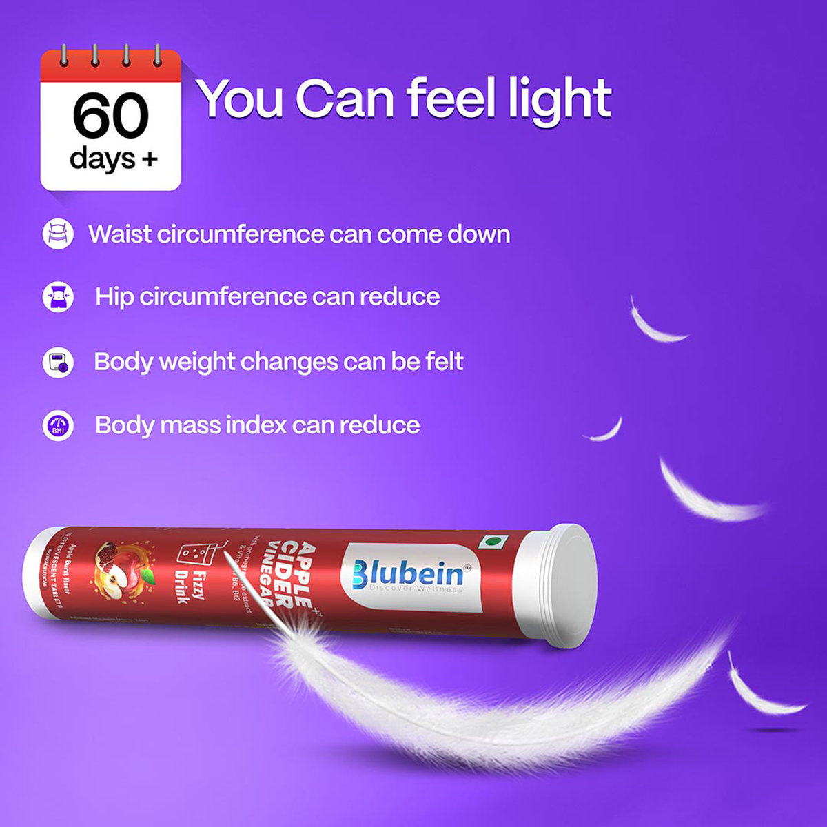 Blubein Apple Cider Vinegar Effervescent, 15 Tablets, Pack of 1 Blubein Apple Cider Vinegar Effervescent, 15 Tablets, Pack of 1