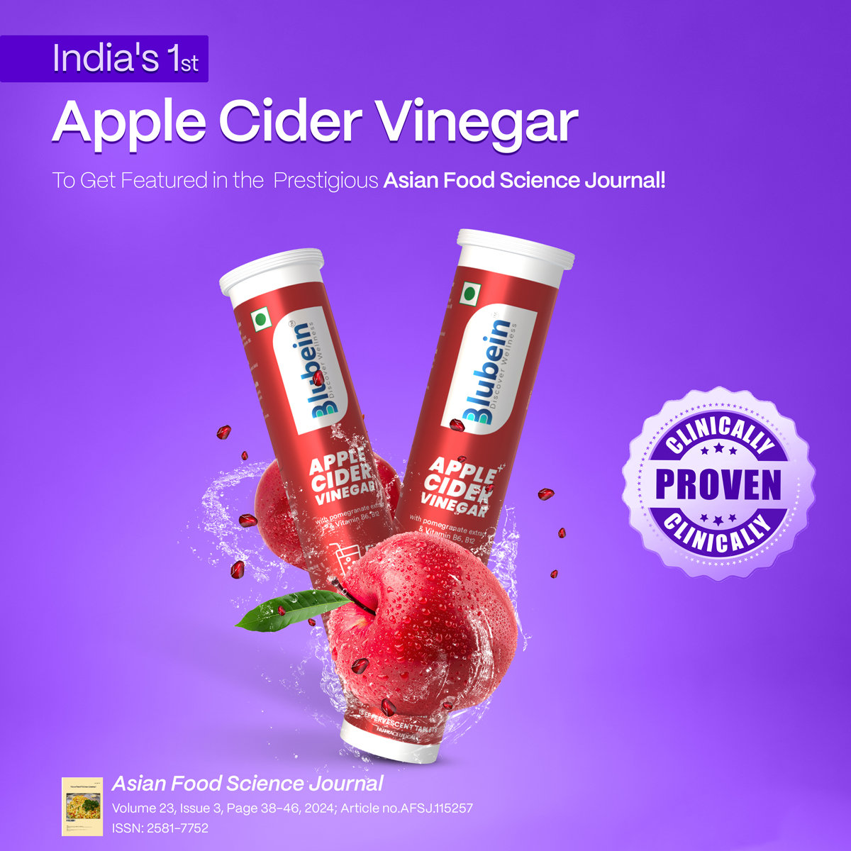 Blubein Apple Cider Vinegar Effervescent, 15 Tablets, Pack of 1 Blubein Apple Cider Vinegar Effervescent, 15 Tablets, Pack of 1