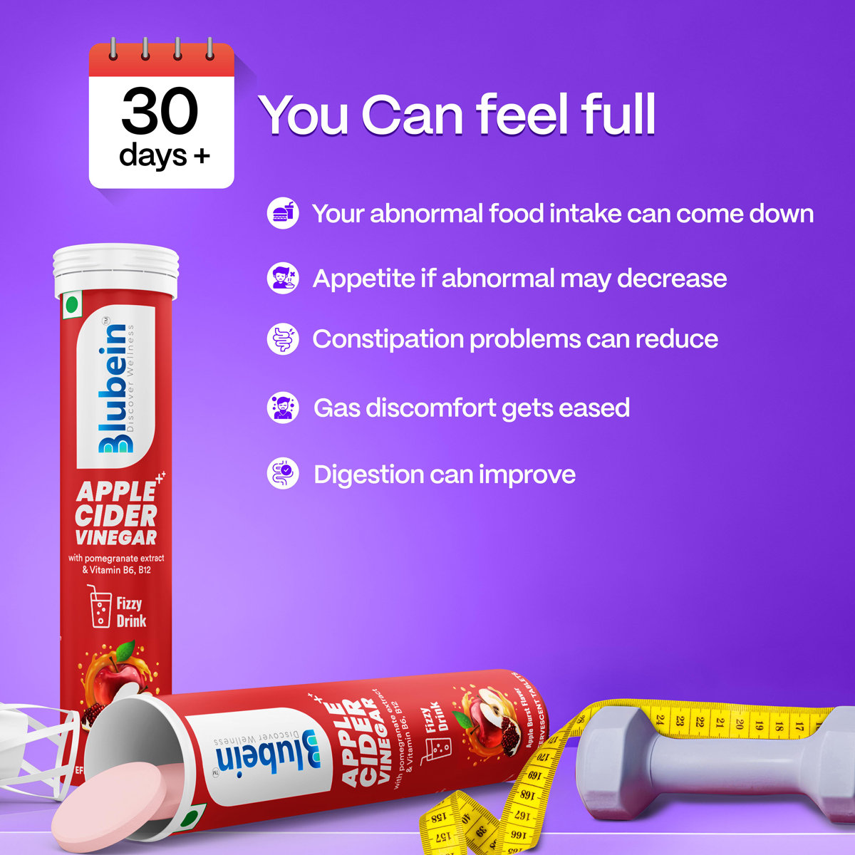 Blubein Apple Cider Vinegar Effervescent, 15 Tablets, Pack of 1 Blubein Apple Cider Vinegar Effervescent, 15 Tablets, Pack of 1