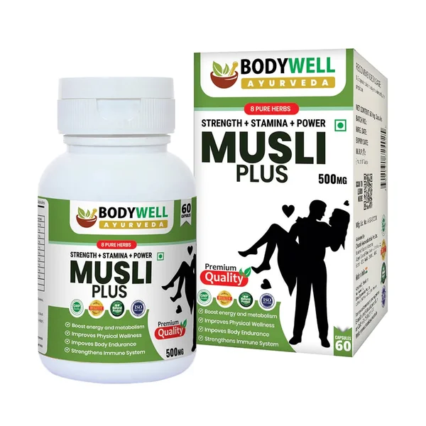Bodywell Musli Plus 500mg, 60 Veg Capsules, Pack of 1