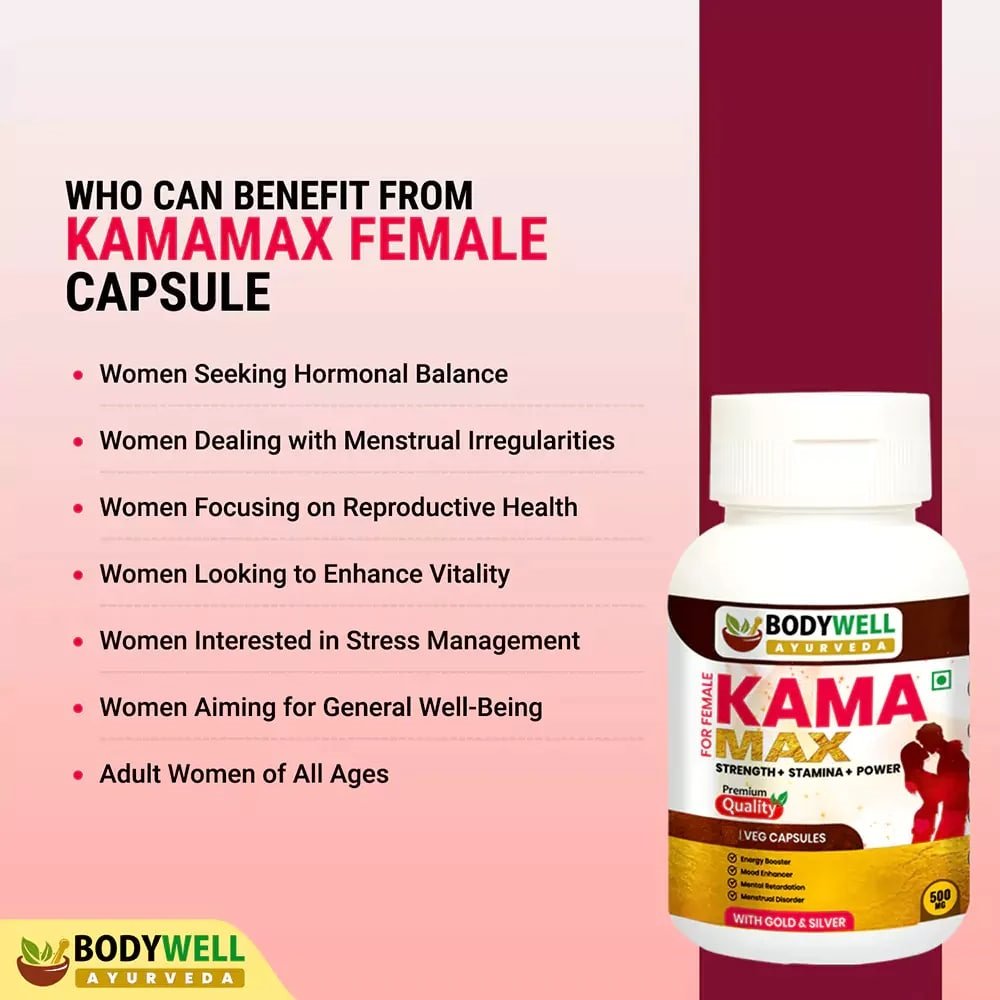 Bodywell KamaMax Female 500mg, 30 Veg Capsules, Pack of 1 Bodywell KamaMax Female 500mg, 30 Veg Capsules, Pack of 1