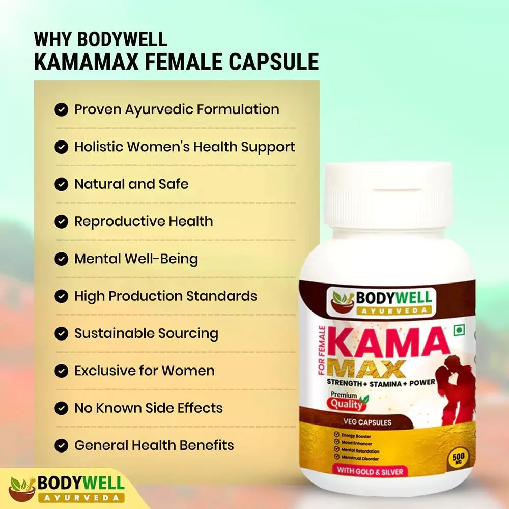 Bodywell KamaMax Female 500mg, 30 Veg Capsules, Pack of 1 Bodywell KamaMax Female 500mg, 30 Veg Capsules, Pack of 1
