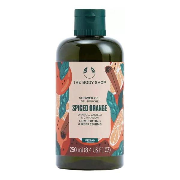 The Body Shop Spiced Orange Shower Gel 250 ml | Comforting &amp; Refreshing Shower Gel | Cleanses | Keep Skin Fresh | With Scent Of Orange, Vanilla &amp; Cinnamon | For All Skin Type, Pack of 1