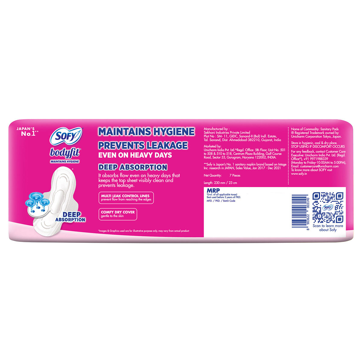 Sofy Bodyfit Sanitary Pads Regular, 7 Count, Pack of 1 Sofy Bodyfit Sanitary Pads Regular, 7 Count, Pack of 1