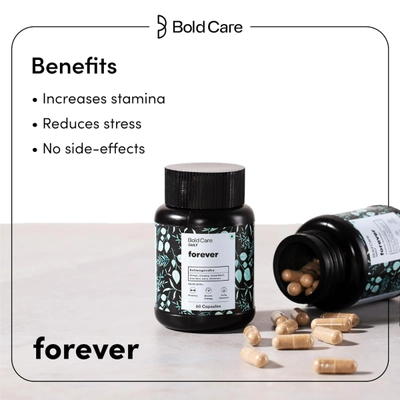 Bold Care Daily Forever 60 Capsules|Ashwagandha &amp; Shilajit|for Boosting Stamina &amp; Performance, Pack of 1