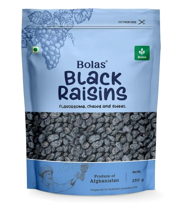 Bolas Black Raisins, 250 gm, Pack of 1