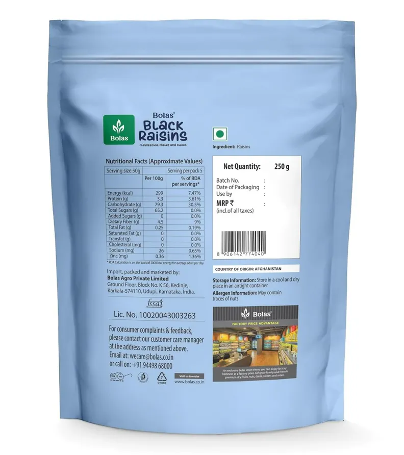 Bolas Raisin Buy Bolas Black Raisins, 250 gm | 19 Minutes Delivery | Apollo Pharmacy
