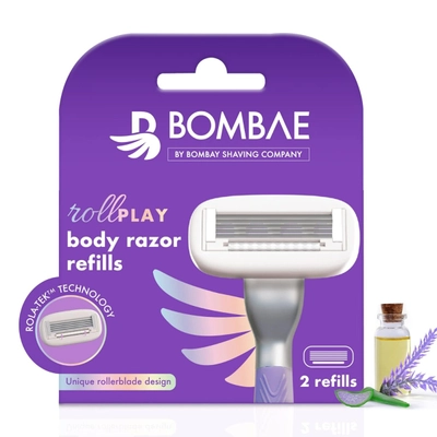 Bombae Rollplay Hair Removal Razor Refills/Cartridge, 2 Count, Pack of 1