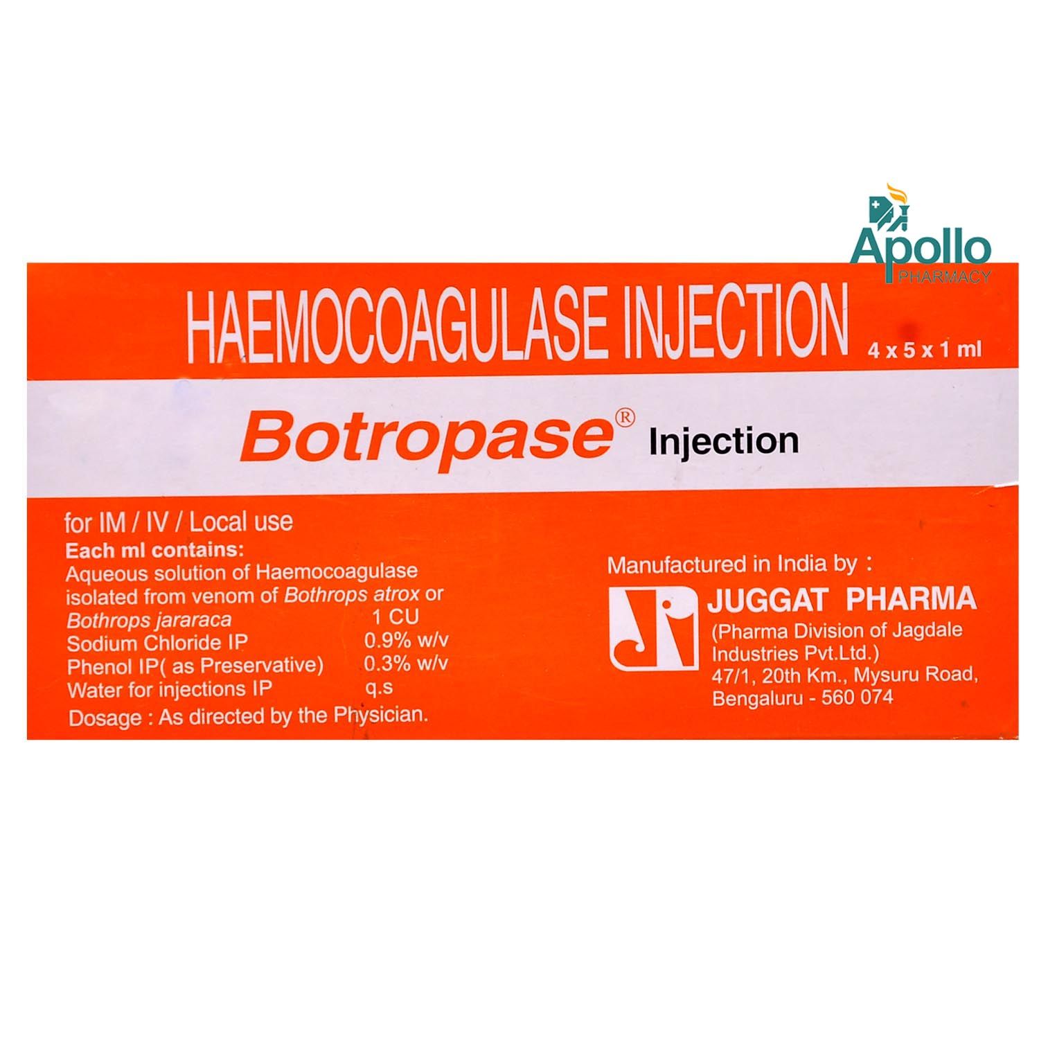 Botropase Injection 1 ml | Uses, Side Effects, Price | Apollo Pharmacy