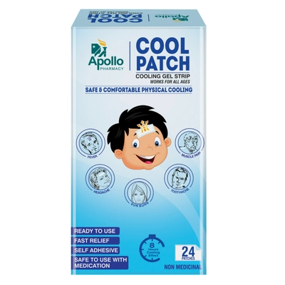 Apollo Pharmacy Cool Patch Cooling Gel Strip, 1 Count, Pack of 1