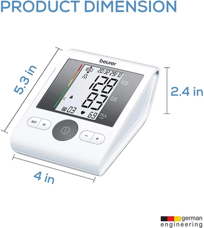 Beurer BM 28 Upper Arm Blood Pressure Monitor Without Adapter, 1 Count, Pack of 1