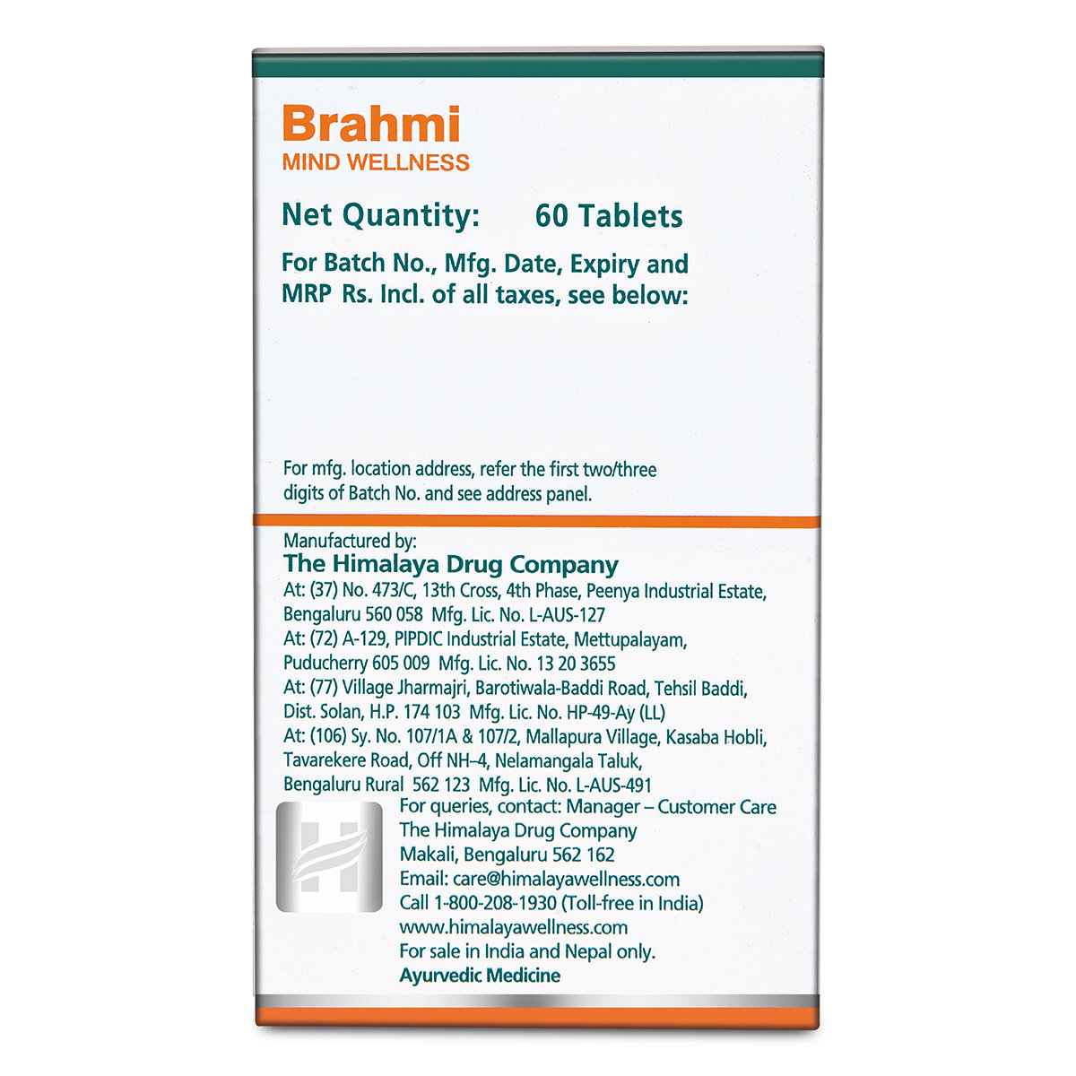 Himalaya Brahmi for Mind Wellness, 60 Tablets, Pack of 1 Himalaya Brahmi for Mind Wellness, 60 Tablets, Pack of 1