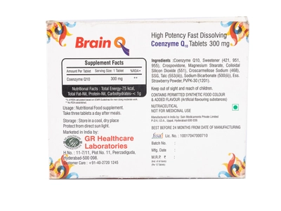 Brain Q 300 mg Tablet 12's, Pack of 12 TabletS