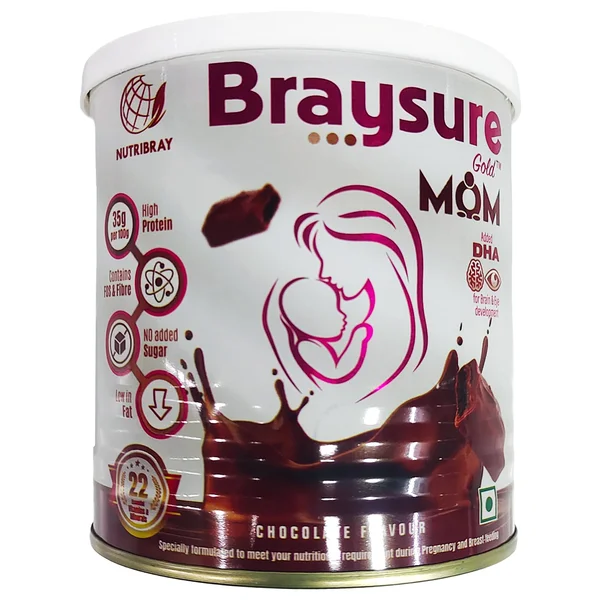 Braysure Gold Mom Sugar Free Chocolate Flavour Powder, 200 gm Tin