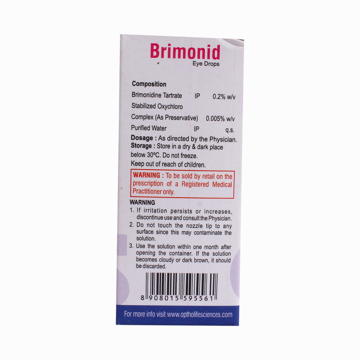 Brimonid Eye Drops 5ml, Pack of 1 Drops Brimonid Eye Drops 5ml, Pack of 1 Drops