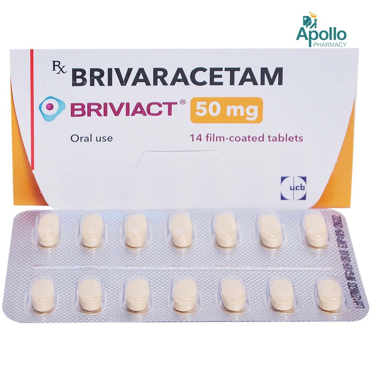Briviact 50 mg Tablet 14's, Pack of 14 TabletS Briviact 50 mg Tablet 14's, Pack of 14 TabletS