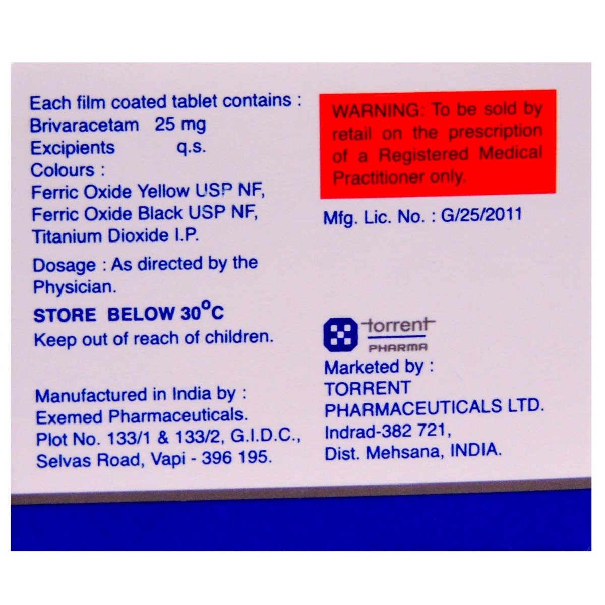 Britzilam 25 Tablet 14's, Pack of 14 TabletS Britzilam 25 Tablet 14's, Pack of 14 TabletS